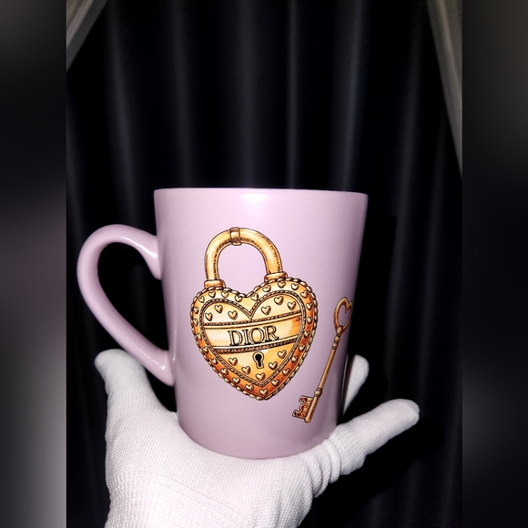Figs Other - 20OZ Glam Luxury Logo Geramic Purple Heart and Key Mug Made In USA Fig & Fern